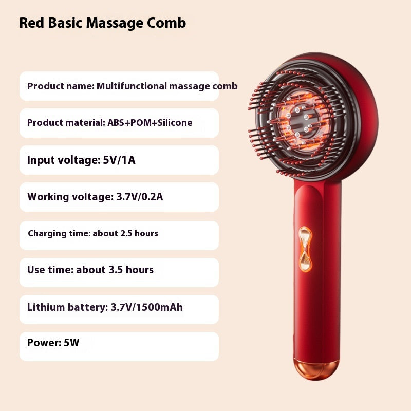 Household Red And Blue Light Massage Hair Comb